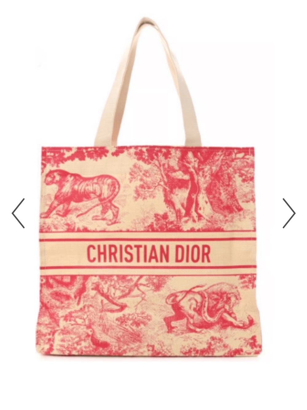 Christian Dior- DioRiviera Canvas Tote in Pink and Cream